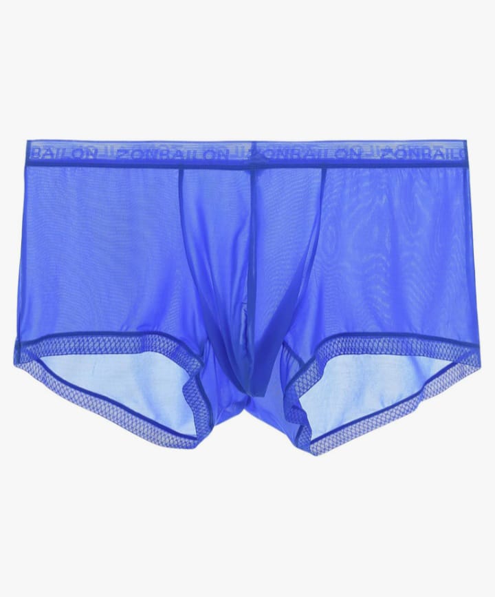 Men's Breathable Ice Silk Men's Boxer Briefs See-Through Underwear Trunk Transparent Stretch